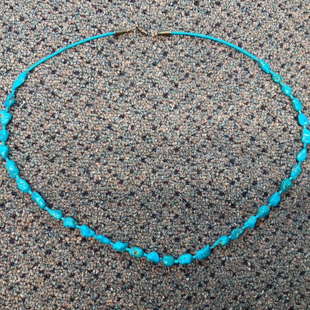 Turquoise nugget 14” necklace